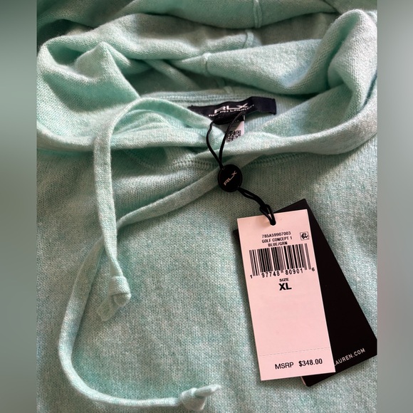 Ralph Lauren RLX Blue Green Hoodie cashmere,washable - Picture 3 of 15